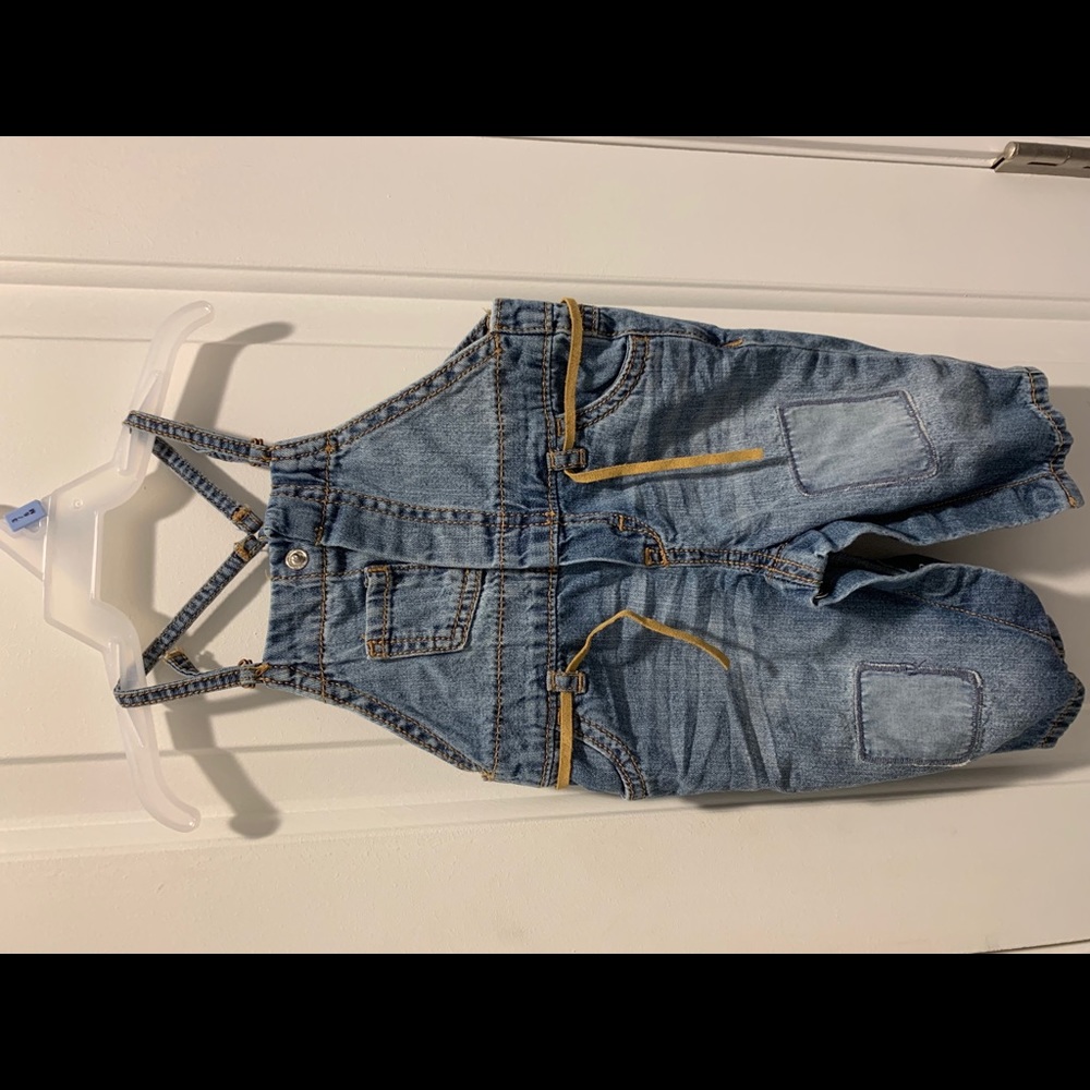 0-3 month denim overalls
